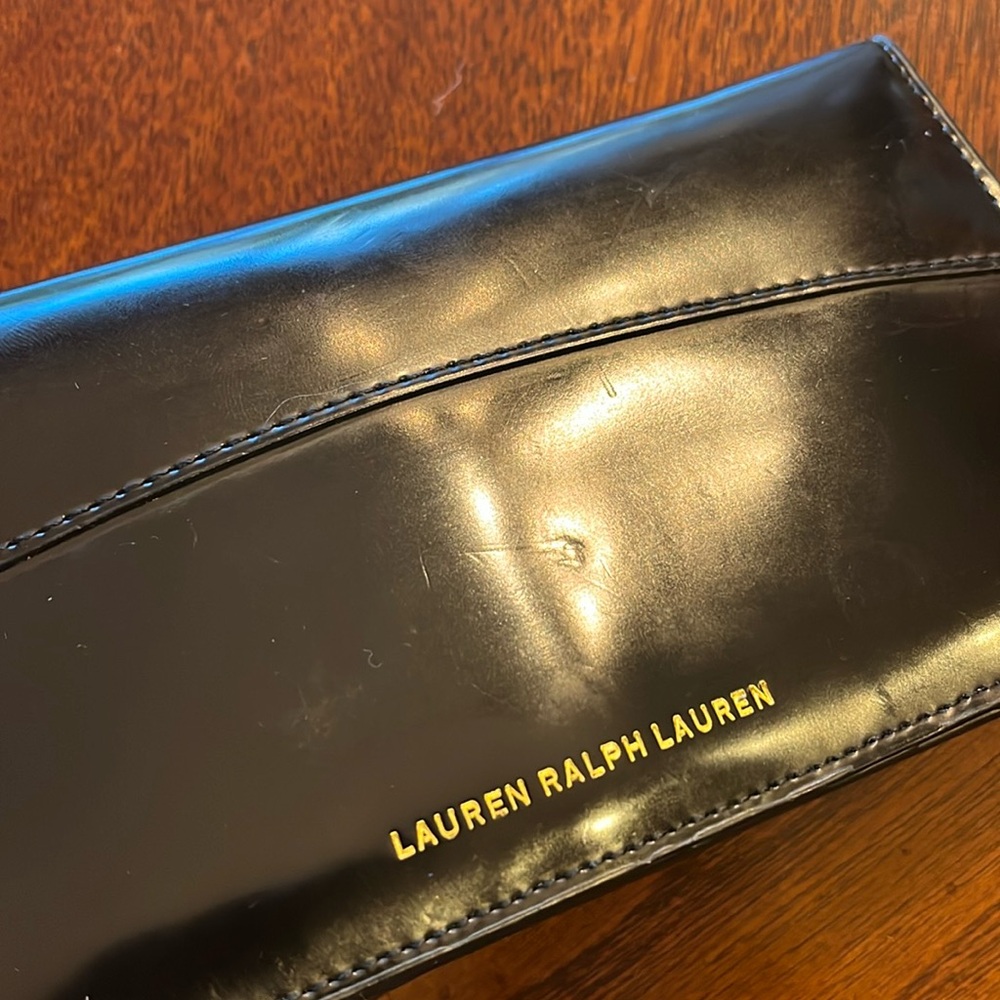 Lauren Ralph Lauren Black Leather Slim Snap Wallet - Picture 15 of 15